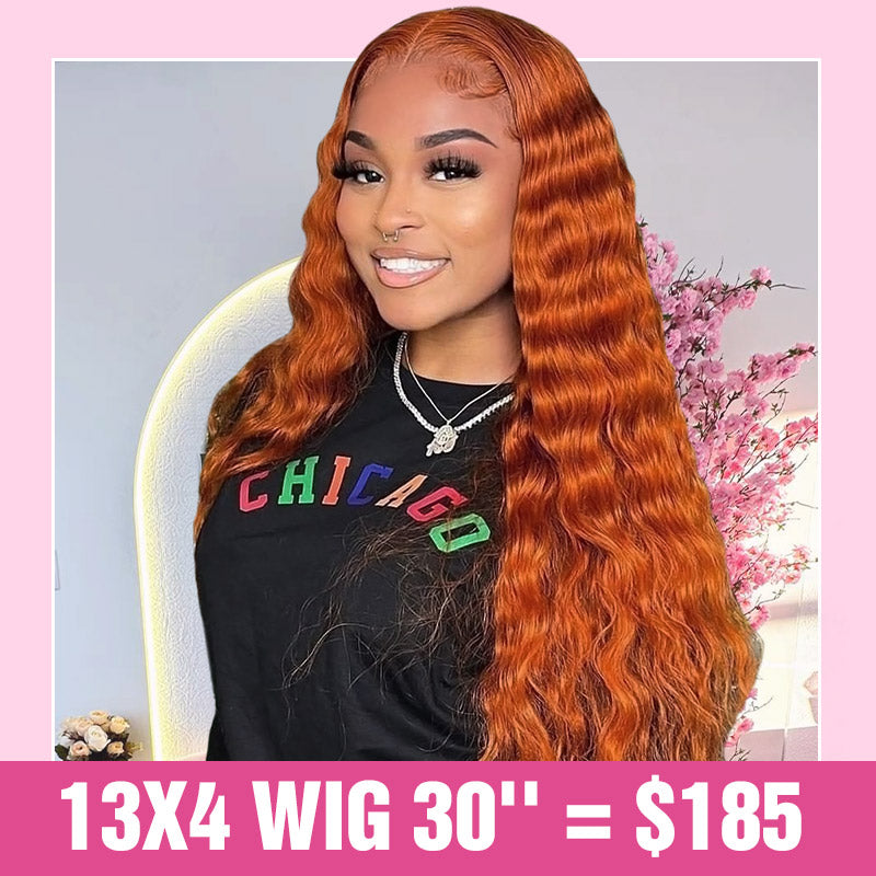 [Allove Mid-Year Insane Sale] Allove Hair Orange Ginger 13x6 Lace Front Human Hair Wig - AlloveHair