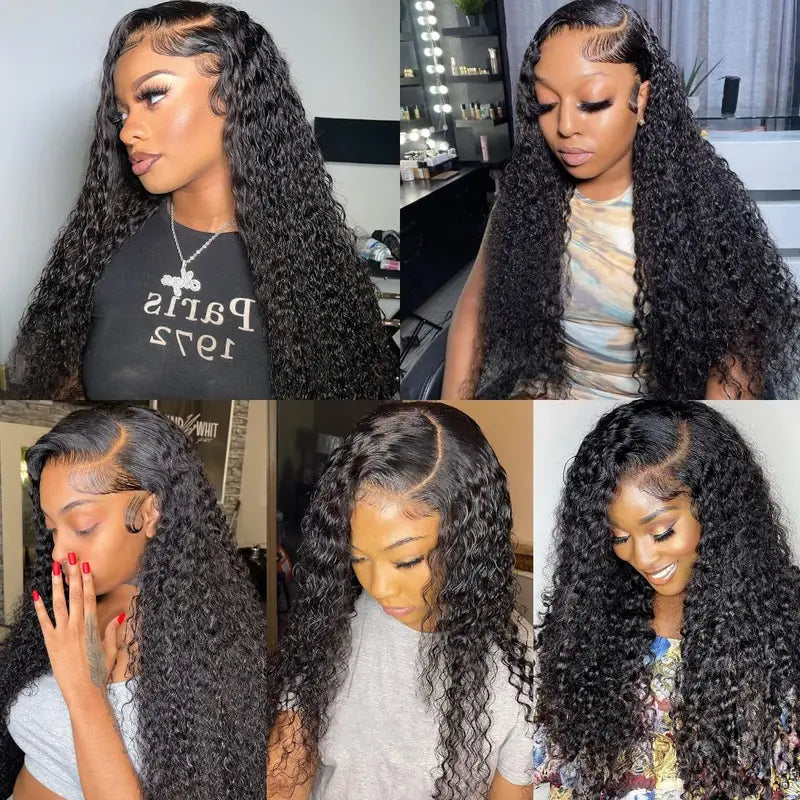 Malaysian Kinky Curly Virgin Human Hair 3 Bundles with 4*4 Lace Closure - AlloveHair