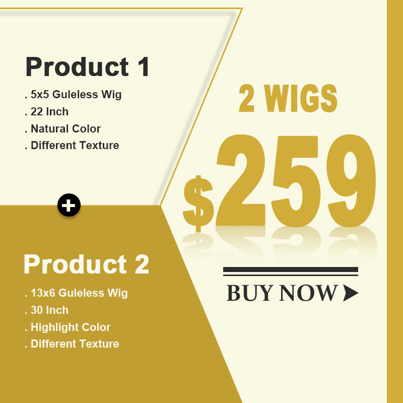2 Wigs = $259 | 5x5 Glueless Wig 22'' Pre Everything and P4/27 Highlight Color 13x6 Lace Front Wigs 30'' - AlloveHair