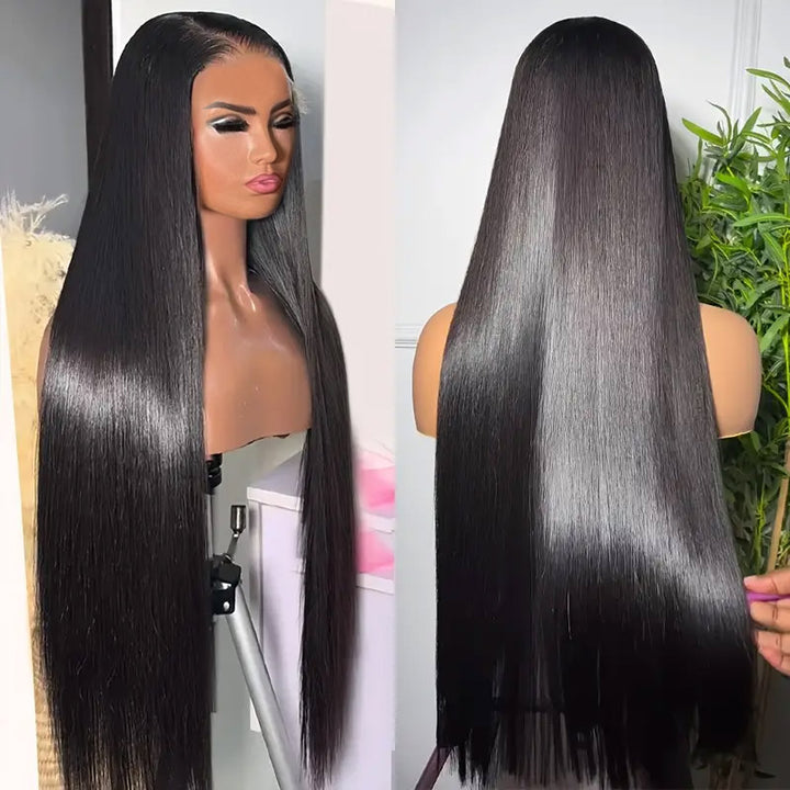 [30'' = $165.99 - No Code Needed] 13x6 HD Lace Front Wig Virgin Straight Human Hair Ready to Go Glueless Wig - AlloveHair