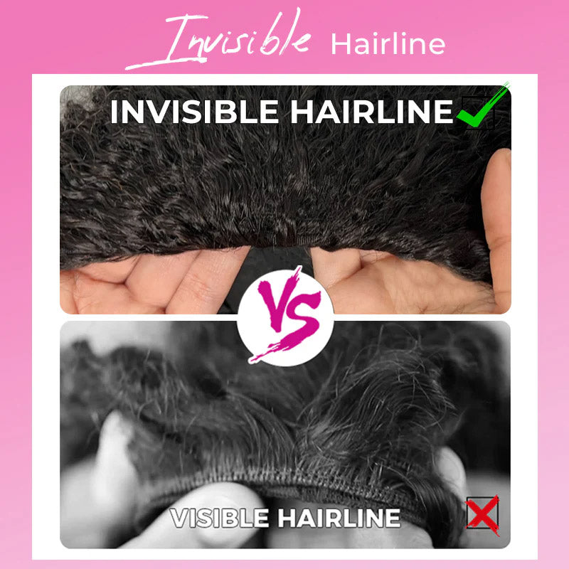 Experience effortless style with the Allove 3-in-1 Half Wig in Reddish Brown. This pre-styled kinky curly wig features an invisible hairline and InvisiFit strap for a natural, secure fit.