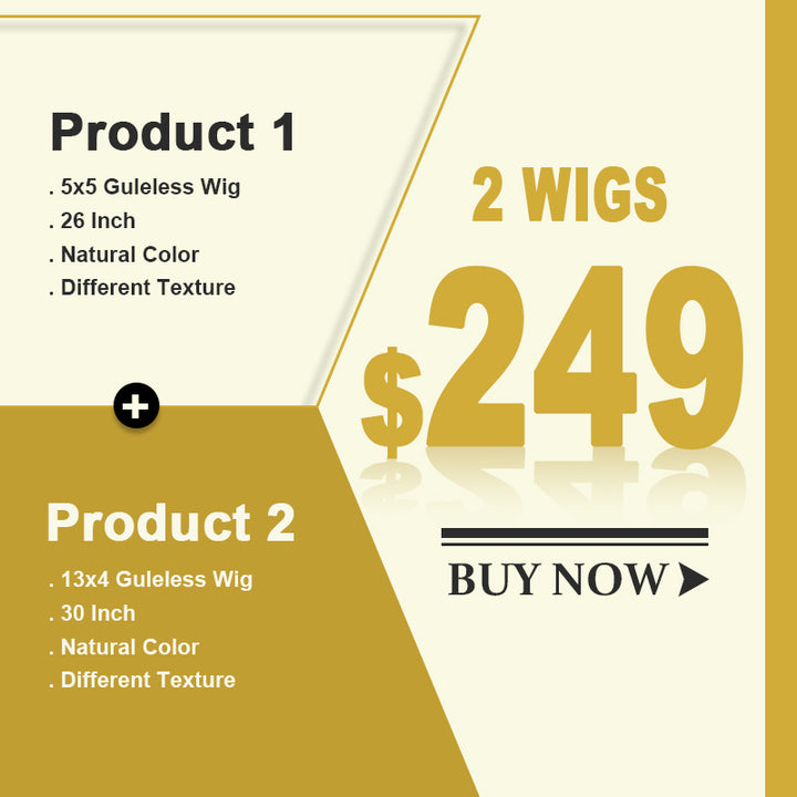 2 Wigs = $249 | 5x5 Glueless Wig 26'' 180% Density and 13x4 Wear to Go Lace Front Wigs 30'' - AlloveHair