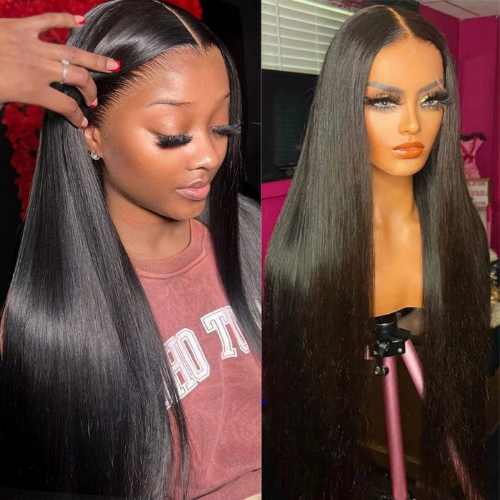 [Allove Bogo Free] 28" 30" 5x5 Transparent Lace Closure Wig Straight /BodyWave /Loose Deep Wave Pre Plucked Human Hair Wig 180% Density - AlloveHair