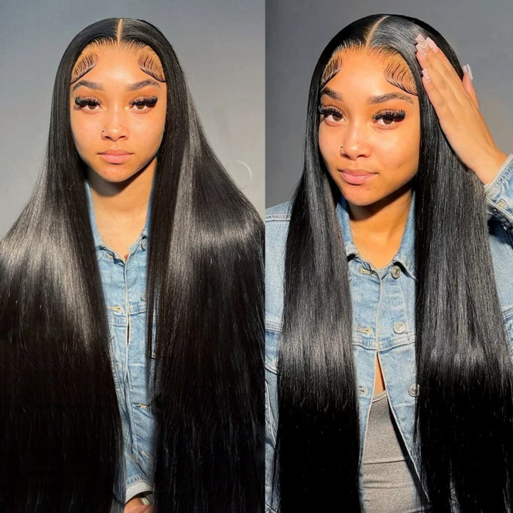 [Allove Bogo Free] 28" 30" 5x5 Transparent Lace Closure Wig Straight /BodyWave /Loose Deep Wave Pre Plucked Human Hair Wig 180% Density - AlloveHair