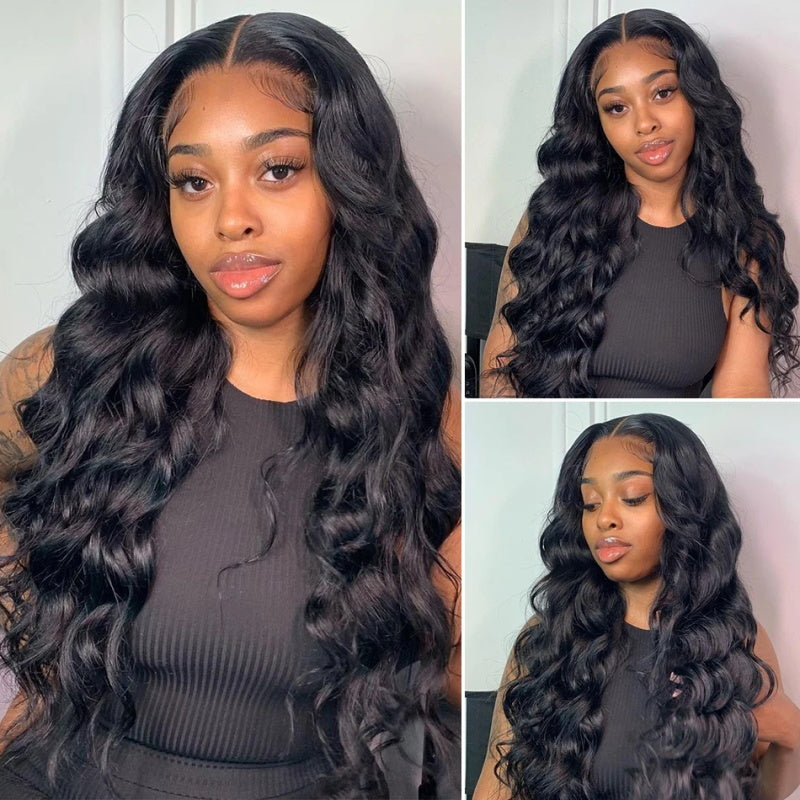 [Allove Bogo Free] 28" 30" 5x5 Transparent Lace Closure Wig Straight /BodyWave /Loose Deep Wave Pre Plucked Human Hair Wig 180% Density - AlloveHair