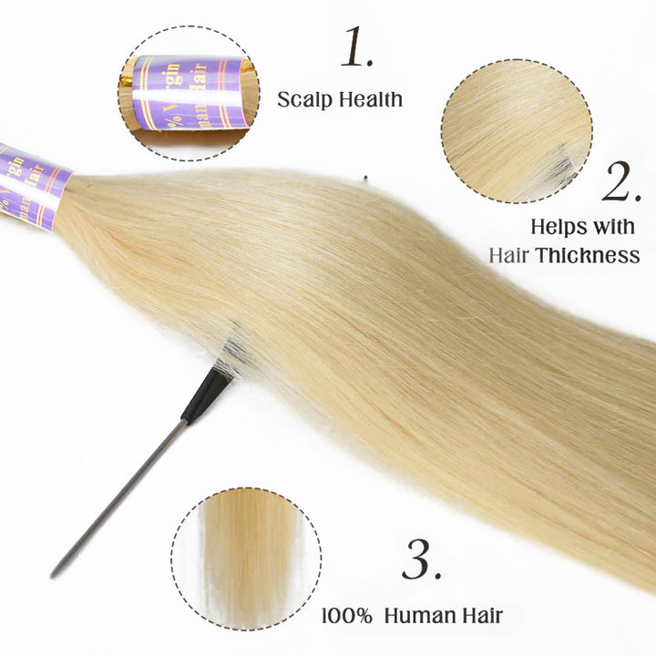 Allove Hair 613 Blonde Straight Human Braiding Hair No Weft Bulk Hair for Braids - AlloveHair