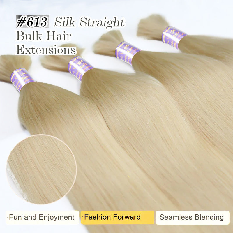 Allove Hair 613 Blonde Straight Human Braiding Hair No Weft Bulk Hair for Braids - AlloveHair