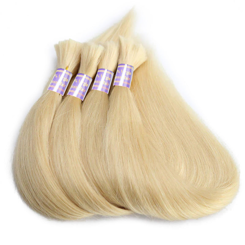 Allove Hair 613 Blonde Straight Human Braiding Hair No Weft Bulk Hair for Braids - AlloveHair