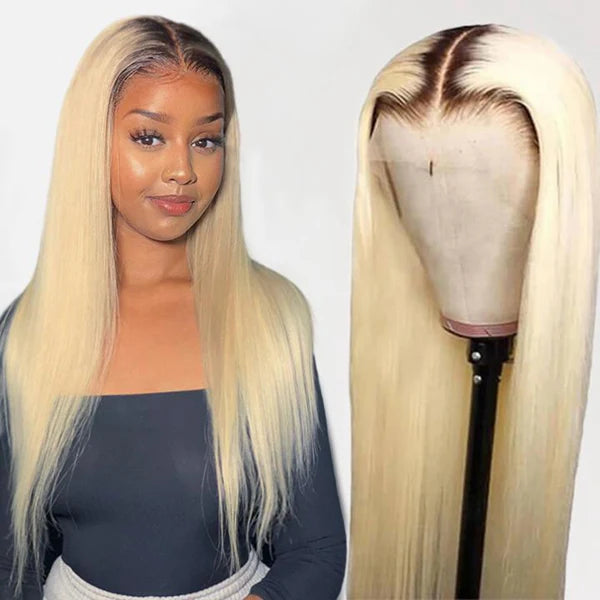 [ Lowest Price - No Code Needed] T1B/613 Straight Human Hair Lace Front Wigs - AlloveHair