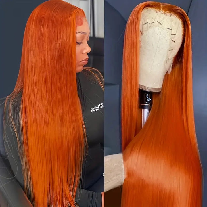 [Allove New Year Sale] Allove Hair Orange Ginger 13x6 Lace Front Human Hair Wig - AlloveHair