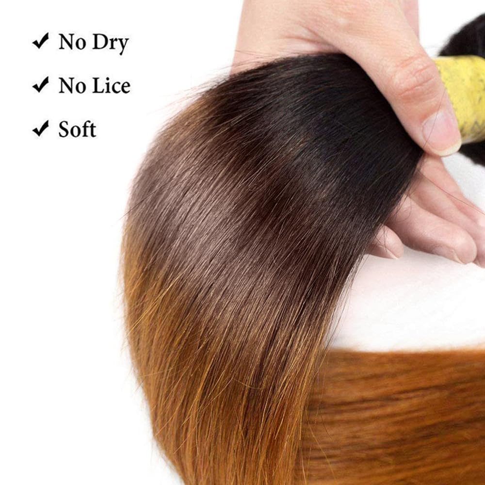 Allove Hair Two Tone Straight Hair Weave 3 Bundles T1B/30 Color Hair - AlloveHair