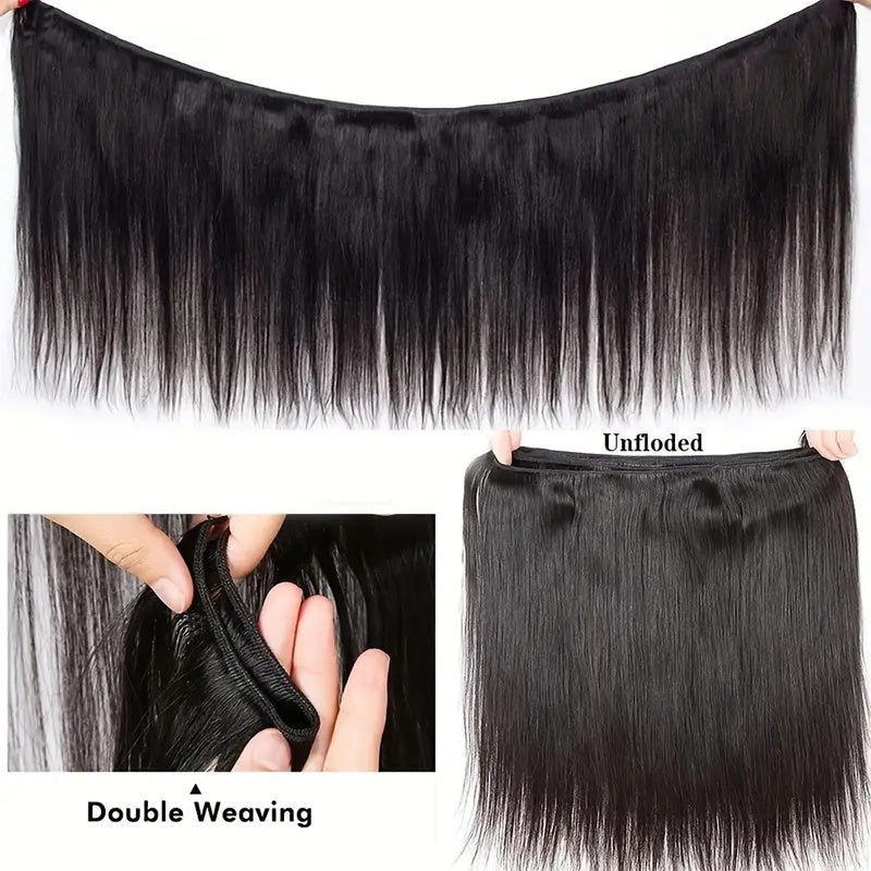 Allove Straight Hair Bundles Bone Straight Human Hair Bundles 30 inch Virgin Hair Bundles Brazilian Weave Human Hair Extensions