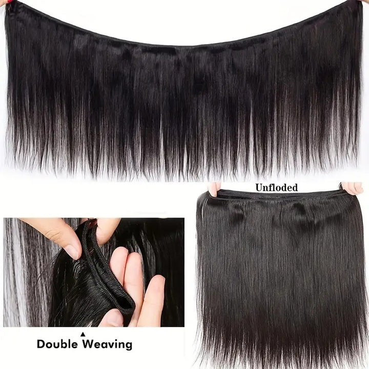 Allove Straight Hair Bundles Bone Straight Human Hair Bundles 30 inch Virgin Hair Bundles Brazilian Weave Human Hair Extensions