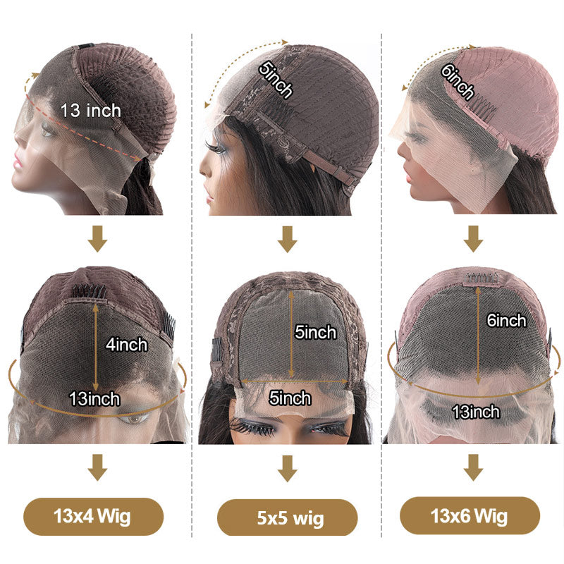 Allove 1B With Blonde 13x4/13x6 Transparent Full Lace Front Wigs Straight 100% Human Hair 200% Density Wig Pre Plucked For Women - AlloveHair