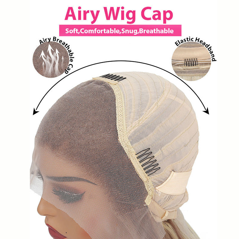 Allove Ash Purple HD Lace Front Body Wave Wigs Rose Gold Hair Color Human Hair Wigs - AlloveHair