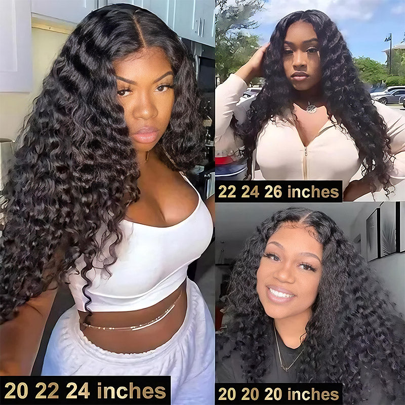 Allove Hair  12A Raw Brazilian Burmese Curly Hair Human Hair 3 Bundles With 13x4 Lace Front for Women - AlloveHair