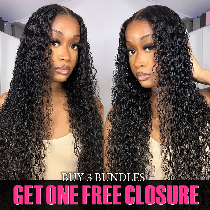 Allove Hair Deep Wave Buy 3 Bundles Get 1 Free Lace Closure - AlloveHair