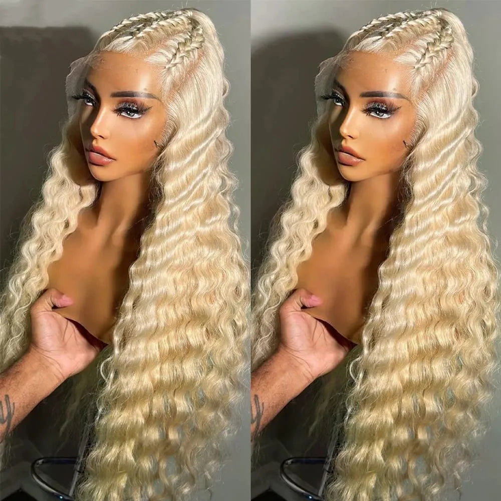 Introducing the Allove Hair Glueless 613 Wig, crafted from premium virgin human hair for a luxurious and natural look. This stunning loose deep wave hair offers beautiful volume and movement, making it perfect for any occasion.