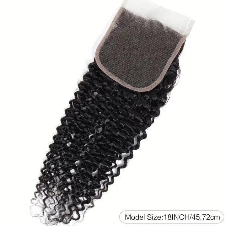 8A Grade Kinky Curly 4*4 Lace Closure Virgin Human Hair