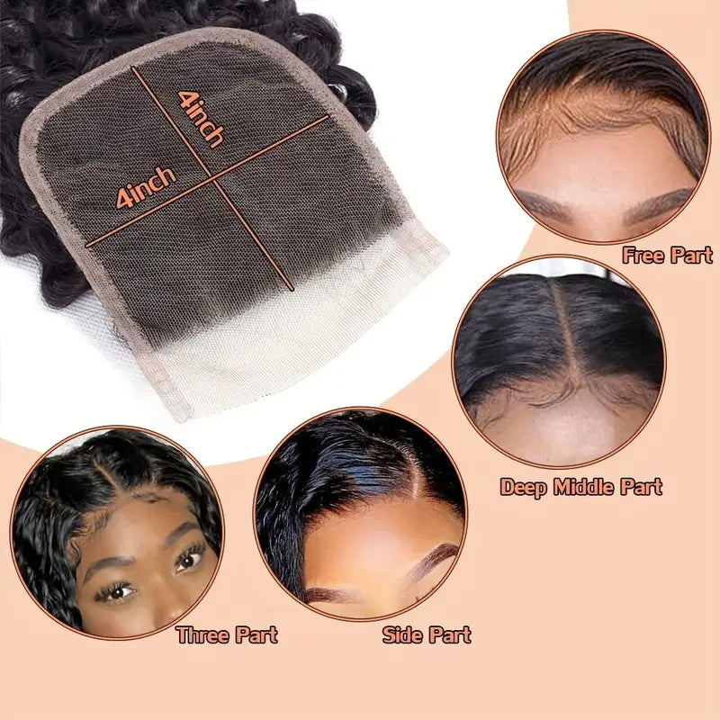 Deep Wave 4*4 Lace Closure Virgin Human Hair