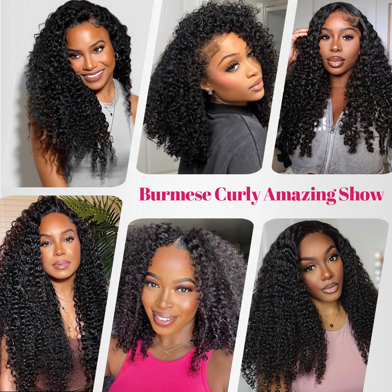 overnight shipping 100% Raw Burmese Curly bundles amazing shows
