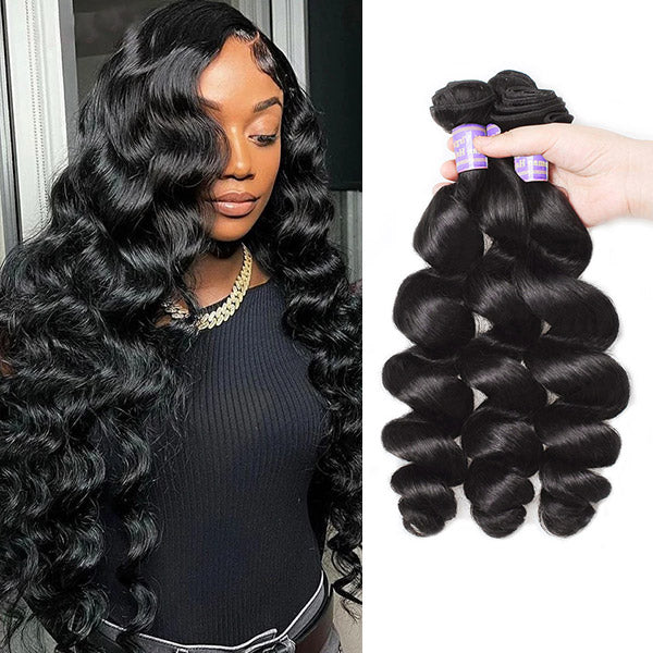 Overnight Shipping  3 Bundles Loose Wave Human Hair Extensions - AlloveHair