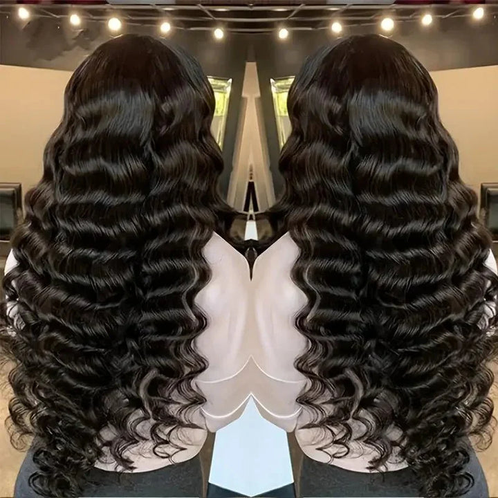 Overnight Shipping [30"= $239 After Discount] 13x6 Lace Front Loose Deep Wig Pre Cut & Pre Plucked & Bleached Knots Ready To Wear Human Hair Wig 180% Density - AlloveHair