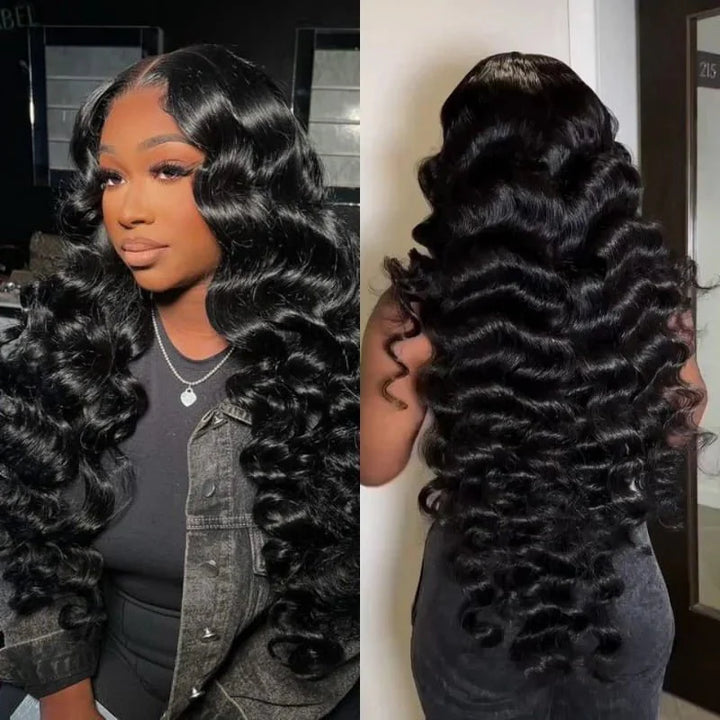 Overnight Shipping [30"= $239 After Discount] 13x6 Lace Front Loose Deep Wig Pre Cut & Pre Plucked & Bleached Knots Ready To Wear Human Hair Wig 180% Density - AlloveHair