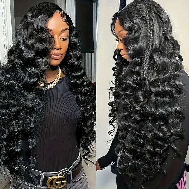 Overnight Shipping [30"= $239 After Discount] 13x6 Lace Front Loose Deep Wig Pre Cut & Pre Plucked & Bleached Knots Ready To Wear Human Hair Wig 180% Density - AlloveHair