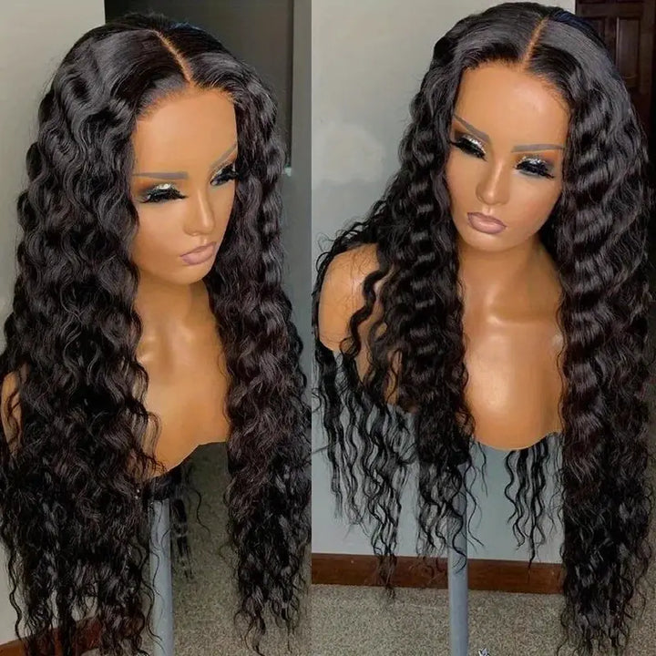 Overnight Shipping [30"= $239 After Discount] 13x6 Lace Front Loose Deep Wig Pre Cut & Pre Plucked & Bleached Knots Ready To Wear Human Hair Wig 180% Density - AlloveHair