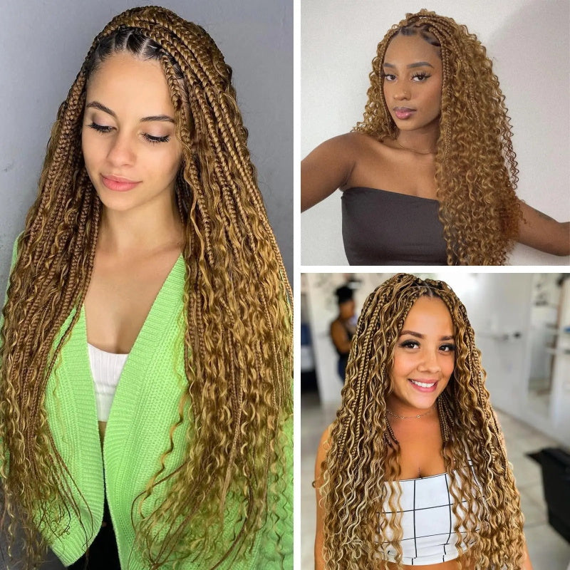 Allove Hair #27 Honey Blonde Deep Wave Bulk Human Hair For Braiding - AlloveHair
