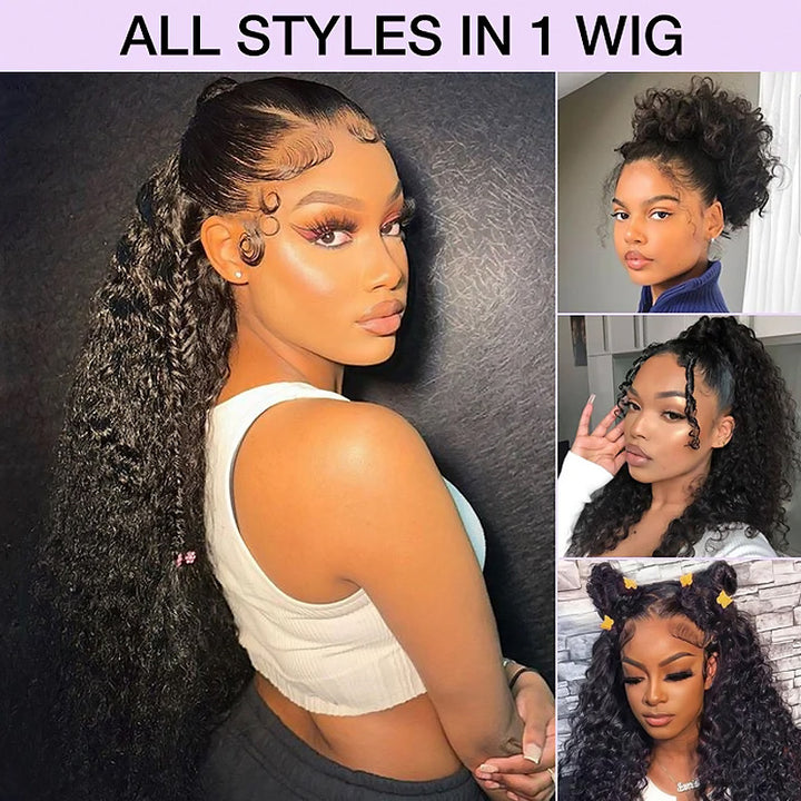 Water Wave Invisi-String Snug Fit 360 HD Lace Frontal Wig Pre Bleached Glueless Wig - AlloveHair