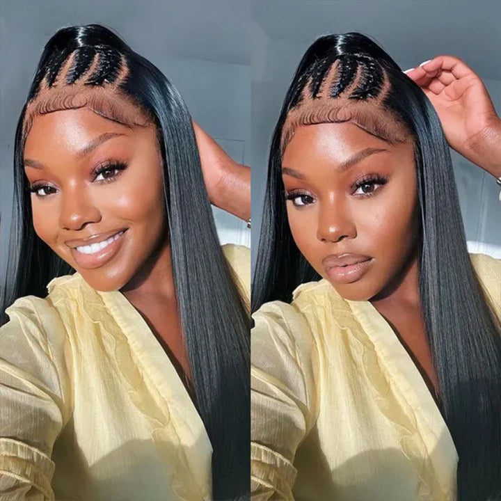 Invisi-String Straight 360 HD Lace Wig Human Hair Snug Fit Glueless Wig - AlloveHair