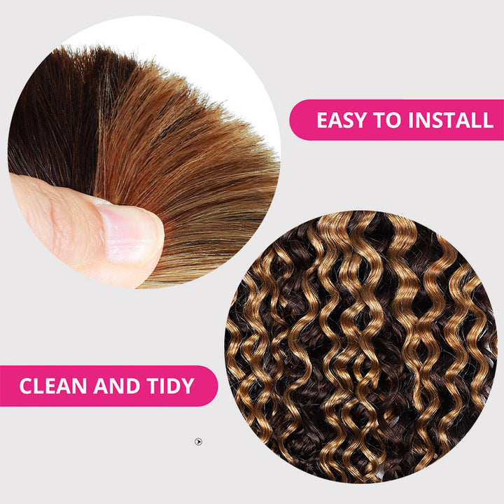 4/27 Honey Blonde Human Braiding Hair Water Wave Bundles No Weft 20 Inch 100g Curly Braiding Hair Extensions for Boho Braids - AlloveHair