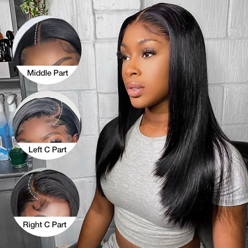 Allove Layered Cut Pre-Plucked Straight Wig 13x4 HD Lace Frontal Wig 100% Human Hair - AlloveHair