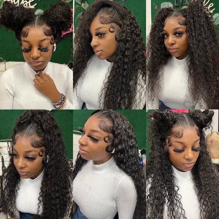 100% Glueless Wear Go Wig Pre Cut Lace Undetectable 13x6 Water Wave HD Lace Front Wigs 200% Density Wet and Wavy Wigs - AlloveHair