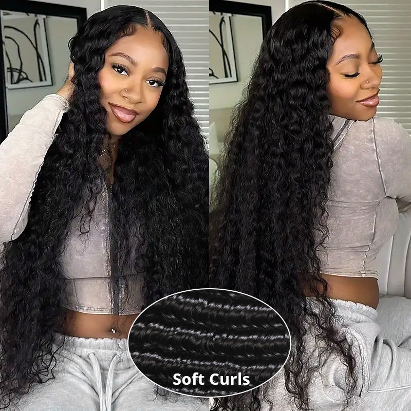 13x4 HD Lace Front Wig | 40 Inch Water Wave Human Hair | Pre-Plucked Hairline | Glueless Optional - AlloveHair