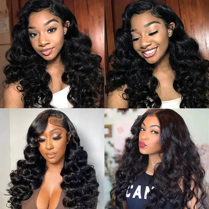 Allove Hair Brazilian Loose Wave Hair 3 Bundles With 4*4 HD Lace Closure Human Hair Bundles - AlloveHair