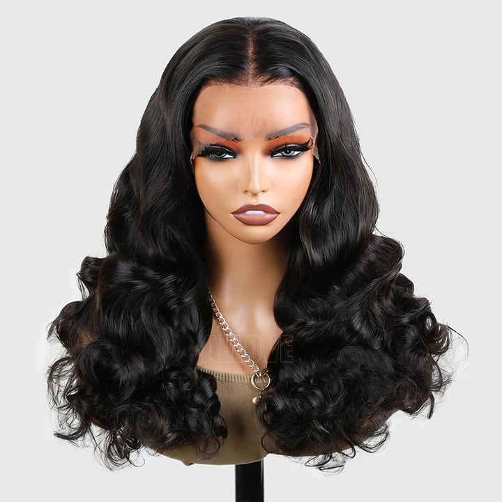 Allove 350% Density Bouncy Curl Wigs Super Double Drawn 13x4 HD Lace Front Wigs with Pre Plucked Hairline - AlloveHair