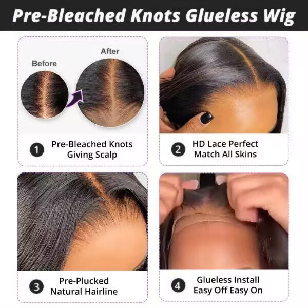 Bleached Knots Wear Go Wig | 13x6 Straight Hair HD Glueless Lace Front Wigs