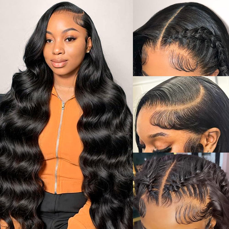 30 32 40 Inch Body Wave 5x5 13x4 HD Lace Front Wigs Human Hair Pre Plucked Pre Bleached Knots Glueless Wigs - AlloveHair