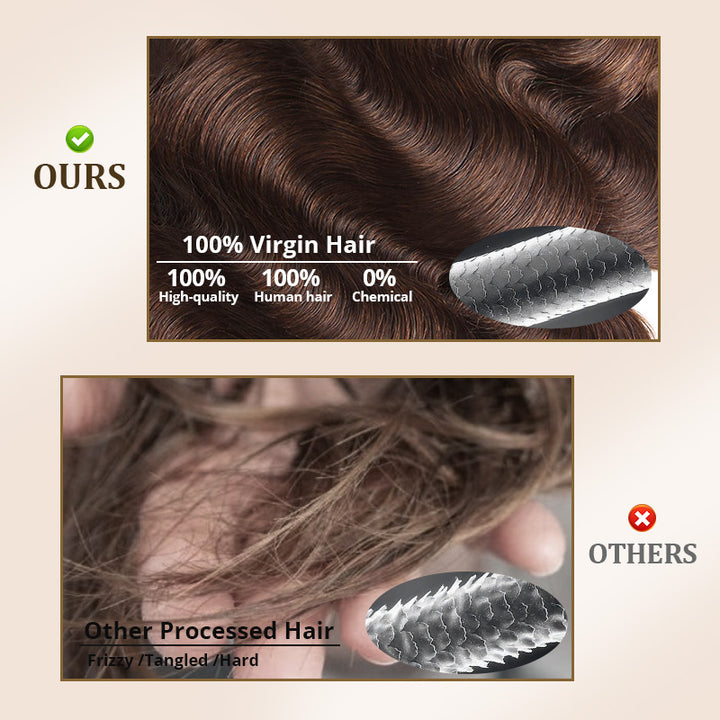 [New Trend] 1B/4 Brown Bundles Body Wave Peekaboo Highlight Style 100% Brazilian Virgin Human Hair - AlloveHair
