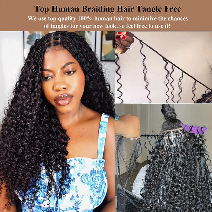Bulk Hair For Braiding Burmese Curly Human Hair Extensions For Boho Braids 30 Inch Raw Human Hair Bundles No Weft - AlloveHair