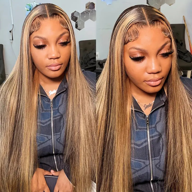 Overnight Shipping Highlight Honey Blonde Color Brazilian 3 Bundles Body Wave / Straight Human Hair - AlloveHair