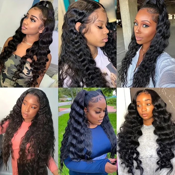 Allove Hair Peruvian Loose Deep Wave 4 Bundles Human Hair Extension - AlloveHair