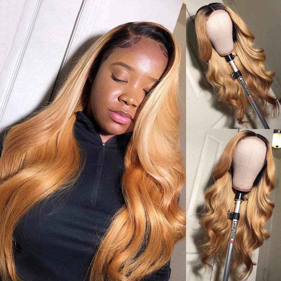 [ Lowest Price - No Code Needed] T1B/27 Ombre Human Hair Wigs For Black Women - AlloveHair