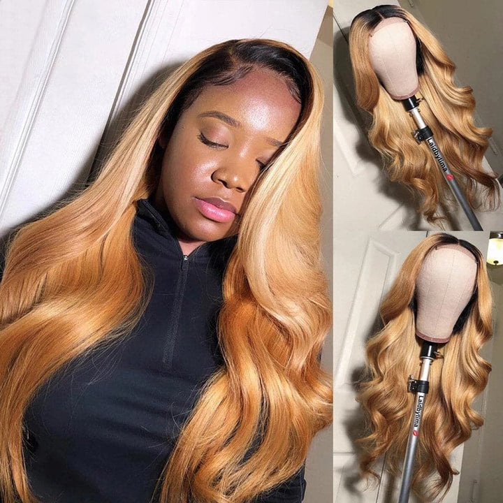 [ Lowest Price - No Code Needed] T1B/27 Ombre Human Hair Wigs For Black Women - AlloveHair
