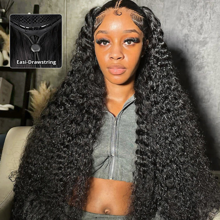 Allove Pull Go Drawstring Wig 13x6 Full Lace Front Wig Virgin Curly Human Hair - AlloveHair