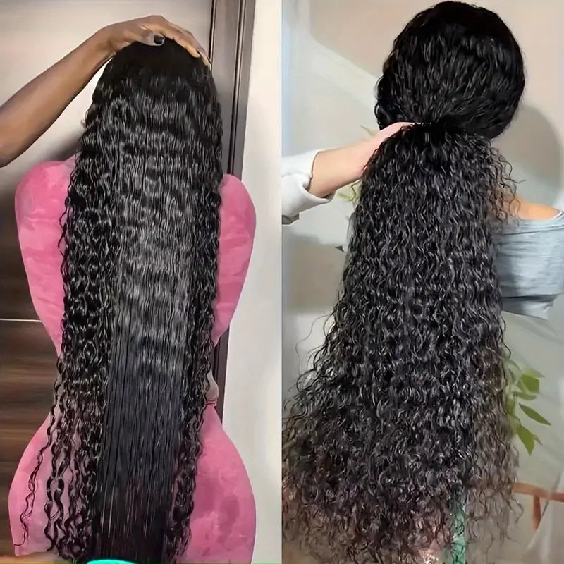 Pre Cut Lace Wig Deep Wave Human Hair 26 Inch 13x6 HD Lace Frontal Wigs for Women Deep Curly Glueless Wigs - AlloveHair