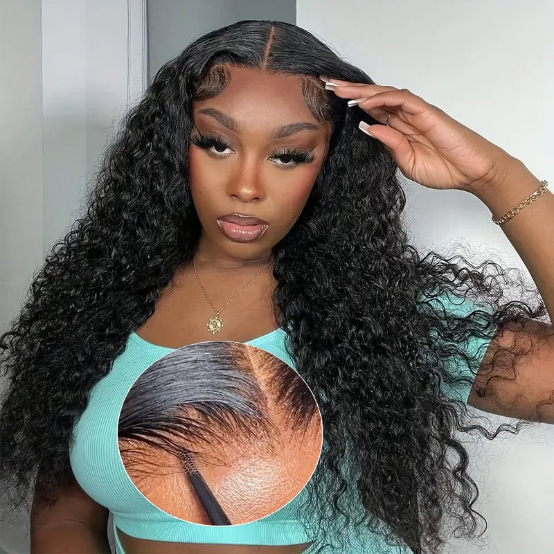 Bleached Knots Ready To Wear Wig | 5x5 HD Lace Front Wig Water Wave Human Hair Glueless Wig - AlloveHair